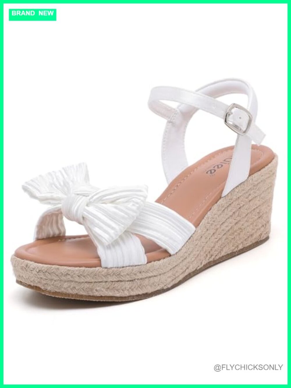 Wide Width Wedge Sandals – Faux Leather Memory Foam Ankle Strap